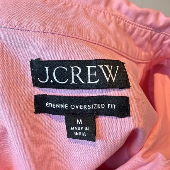 J Crew Women M Etienne Oversized Shirt Pink Long Sleeve Lightweight Oxford Top - Picture 5 of 10